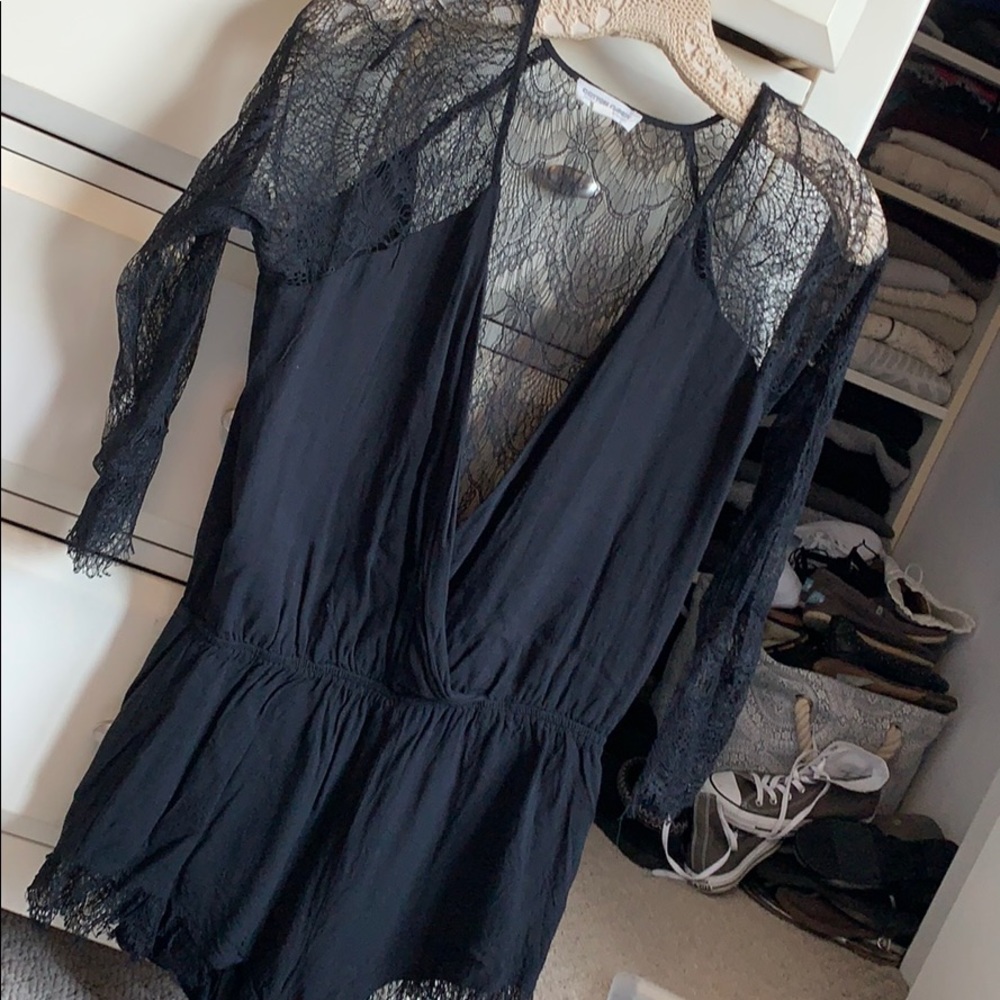 BLACK LACE ROMPER